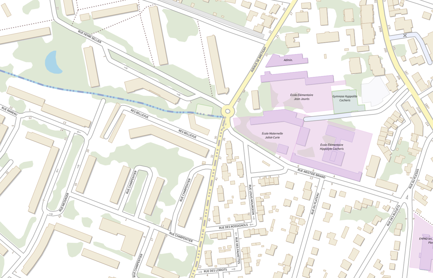 Plan IGN de situation de Pharmacie Bellevue