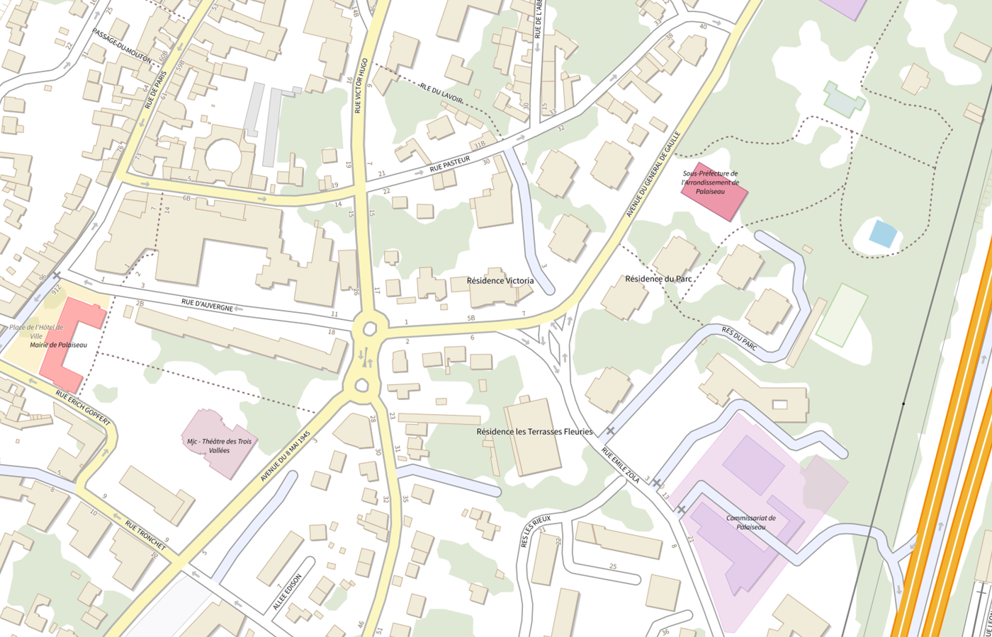 Plan IGN de situation de A2micile Region Centre Palaiseau