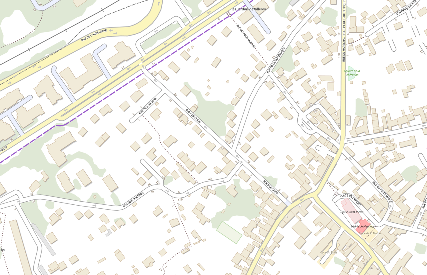 Plan IGN de situation de CMP de Mennecy