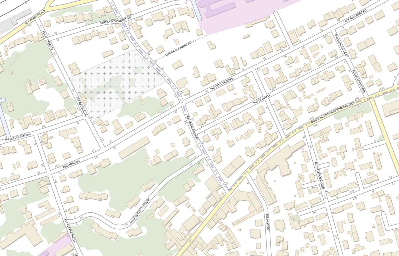 Plan IGN de situation de Direction de la police judiciaire de Paris (DPJ PP)