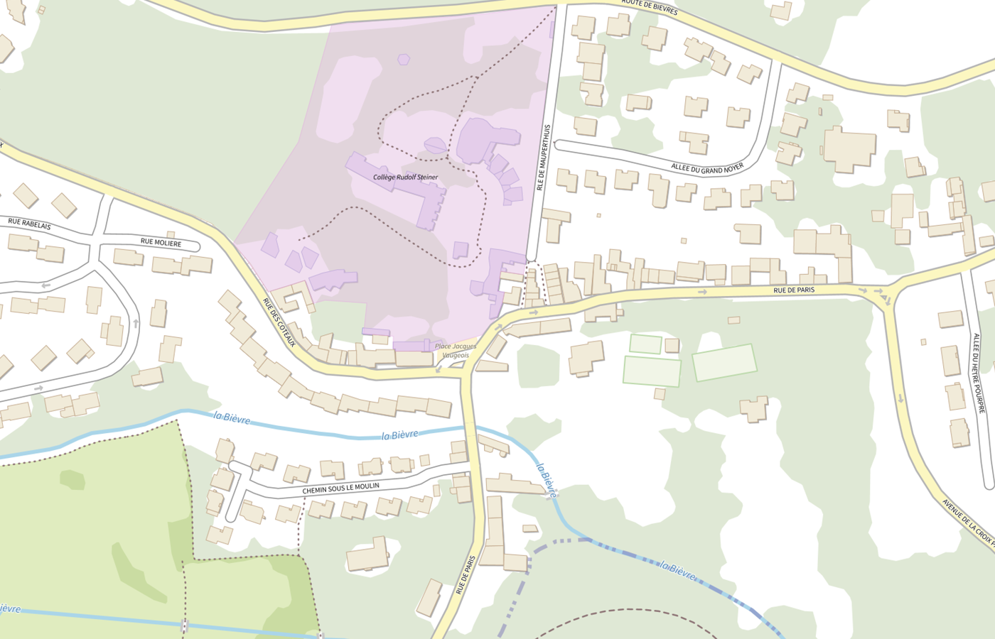 Plan IGN de situation de Lycée Steiner