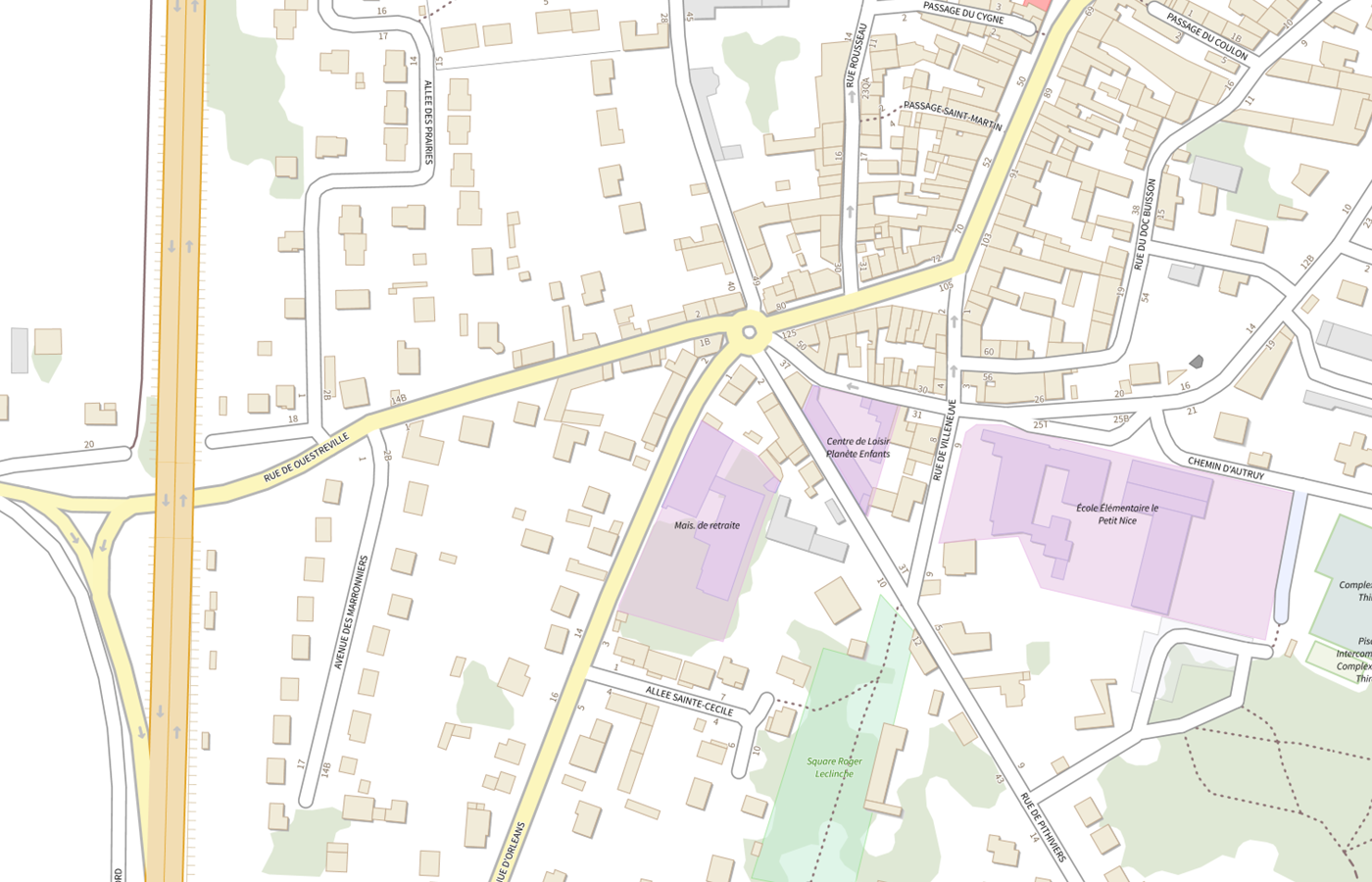 Plan IGN de situation de EHPA Sainte Cecile