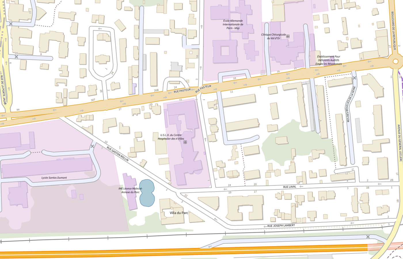 Plan IGN de situation de USLD du CH St Cloud