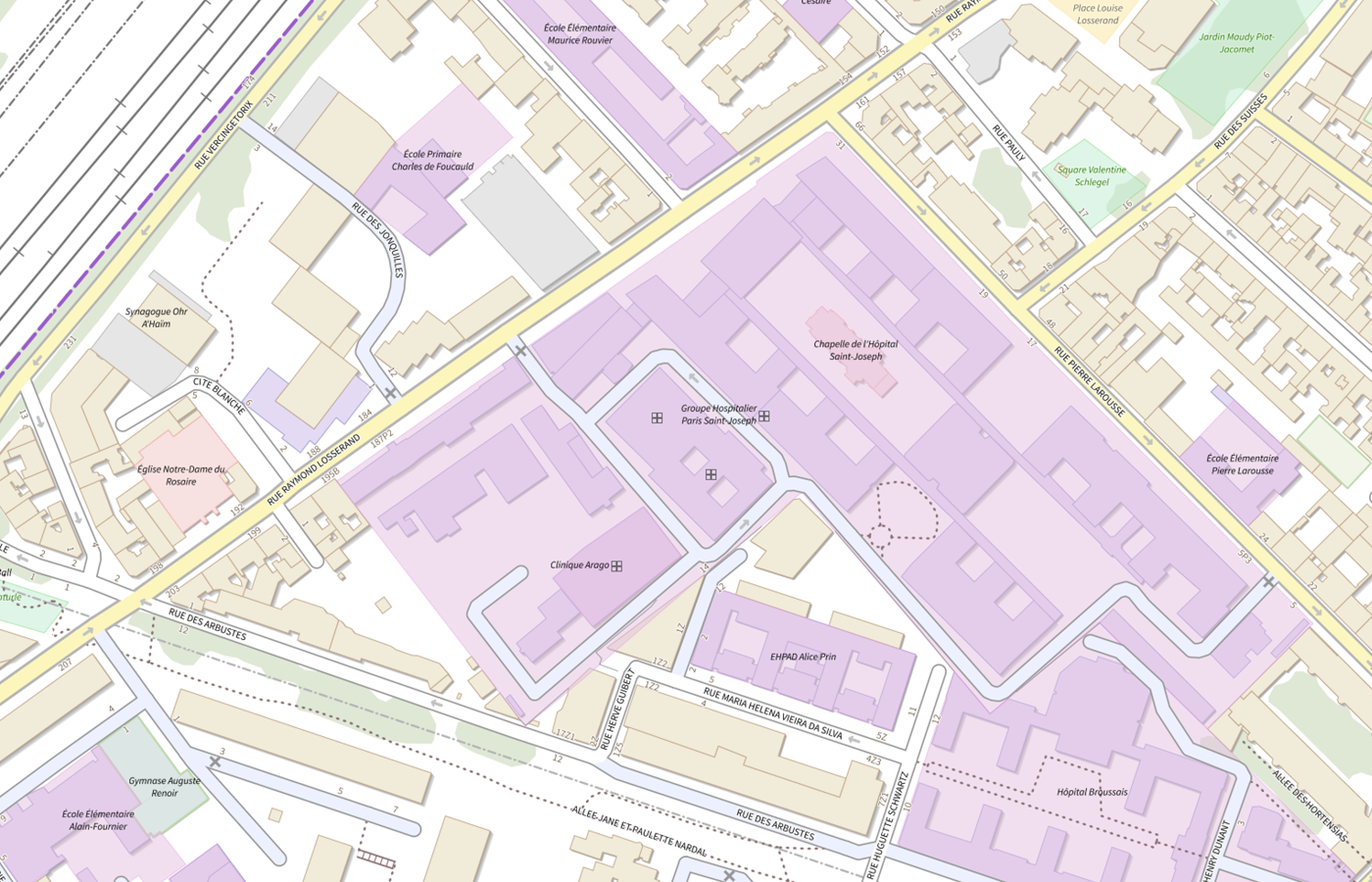 Plan IGN de situation de Hopital Leopold Bellan