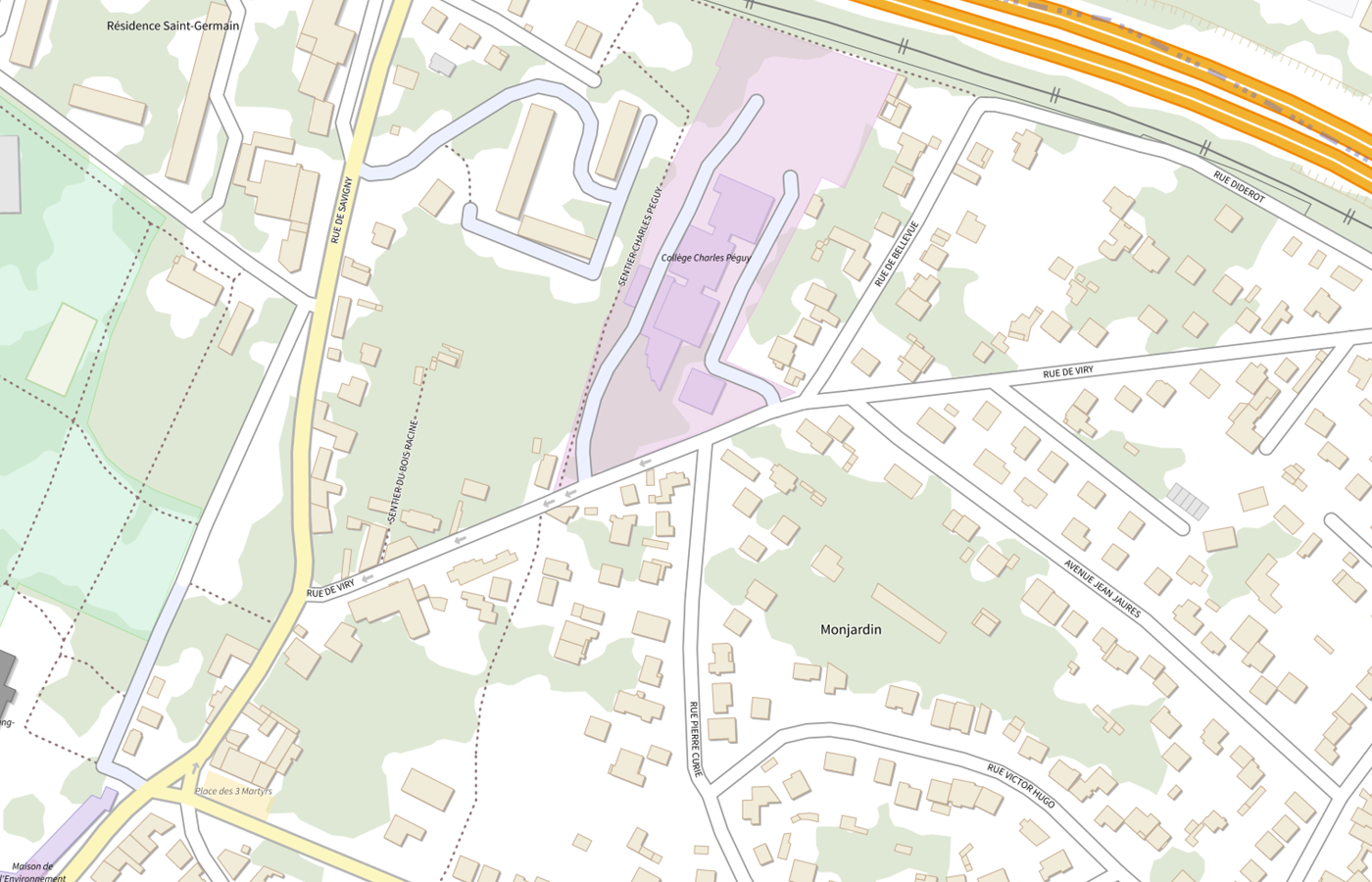 Plan IGN de situation de Collège Charles Péguy