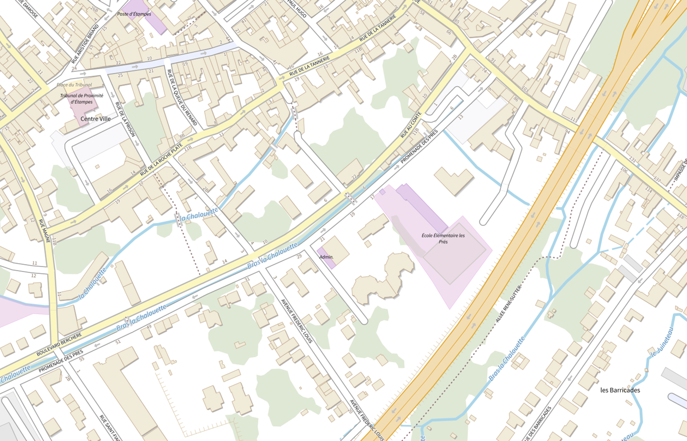 Plan IGN de situation de Centre d'information et d'orientation d'Étampes