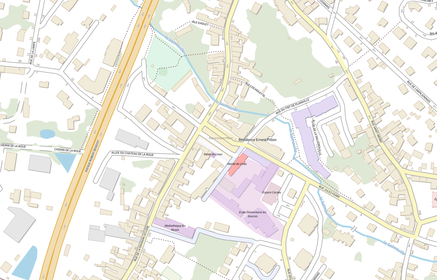 Plan IGN de situation de Centre communal d'action sociale (CCAS) - Linas