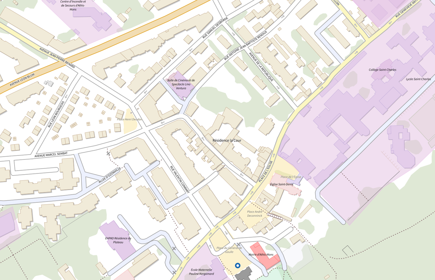 Plan IGN de situation de Residence Autonomie de la Cour