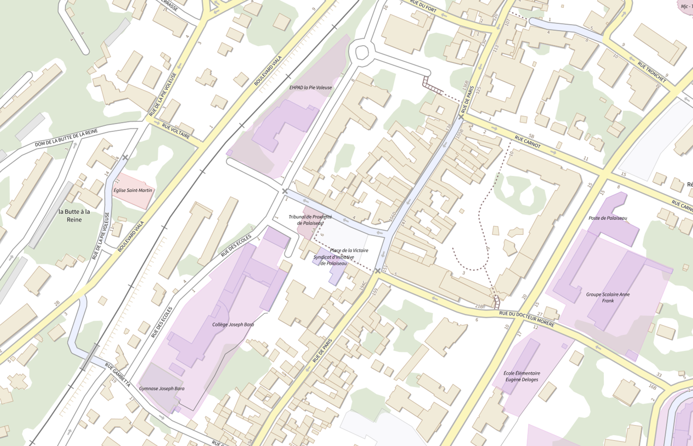 Plan IGN de situation de Info Jeunes - Palaiseau
