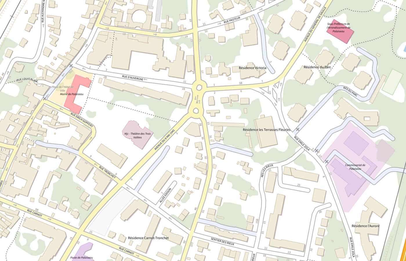 Plan IGN de situation de MSP Pole Sante Palaiseau