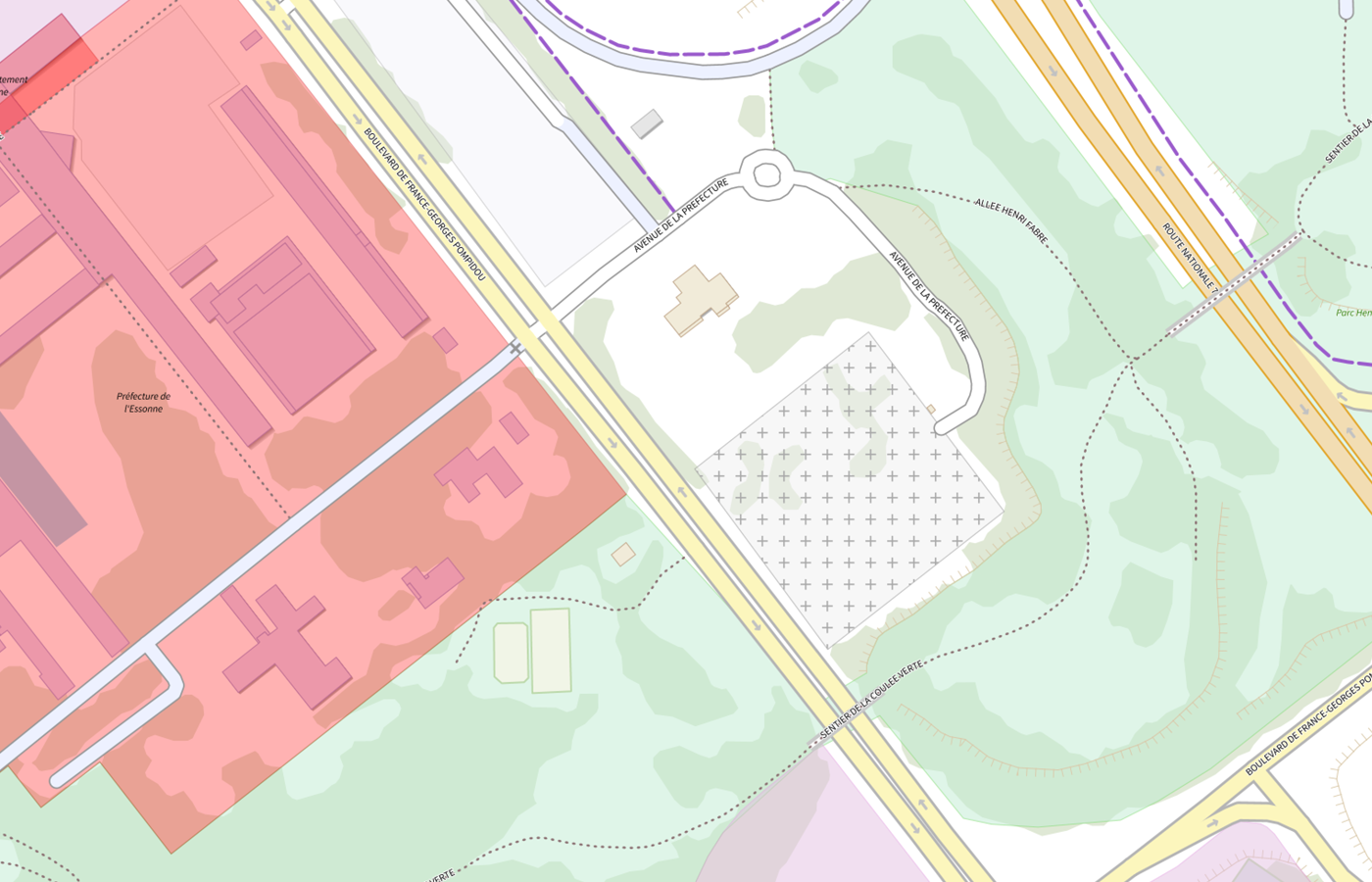 Plan IGN de situation de Paierie départementale - Essonne - Evry