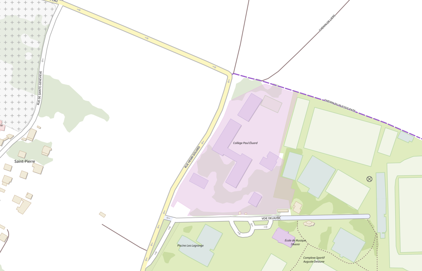 Plan IGN de situation de Collège Paul Éluard