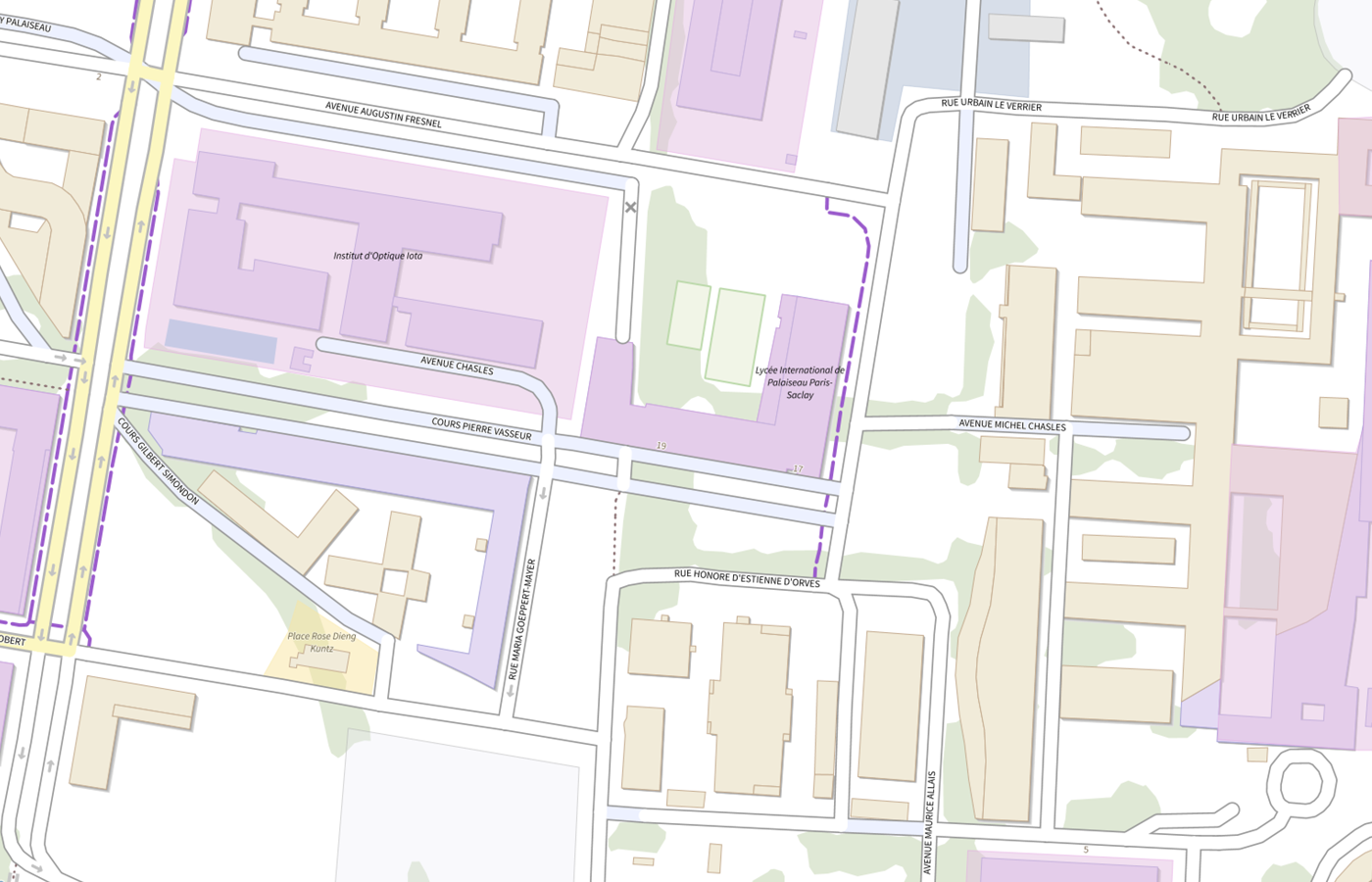 Plan IGN de situation de Lycée international Palaiseau Paris-Saclay