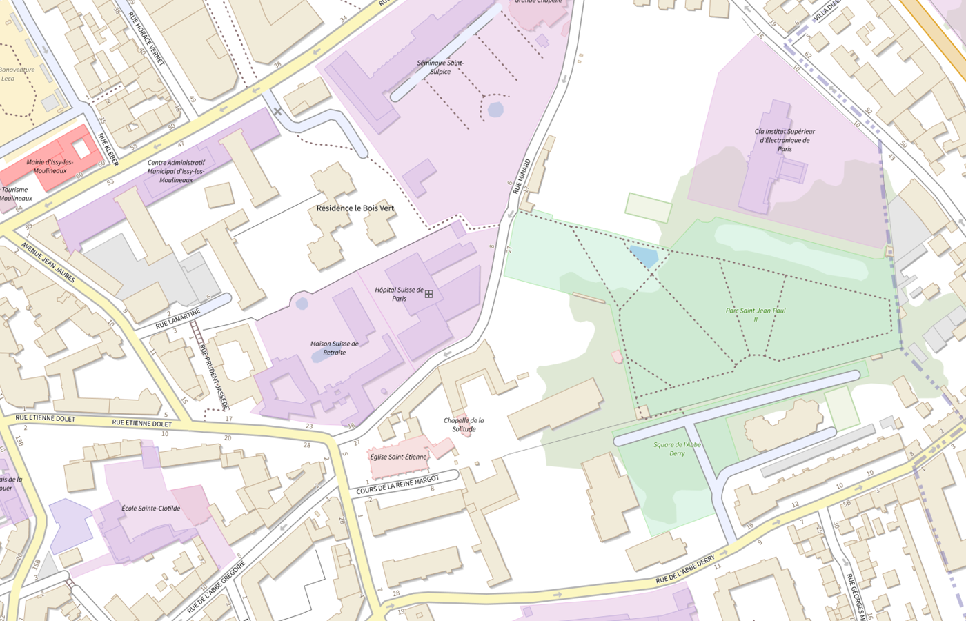 Plan IGN de situation de Hopital Suisse de Paris