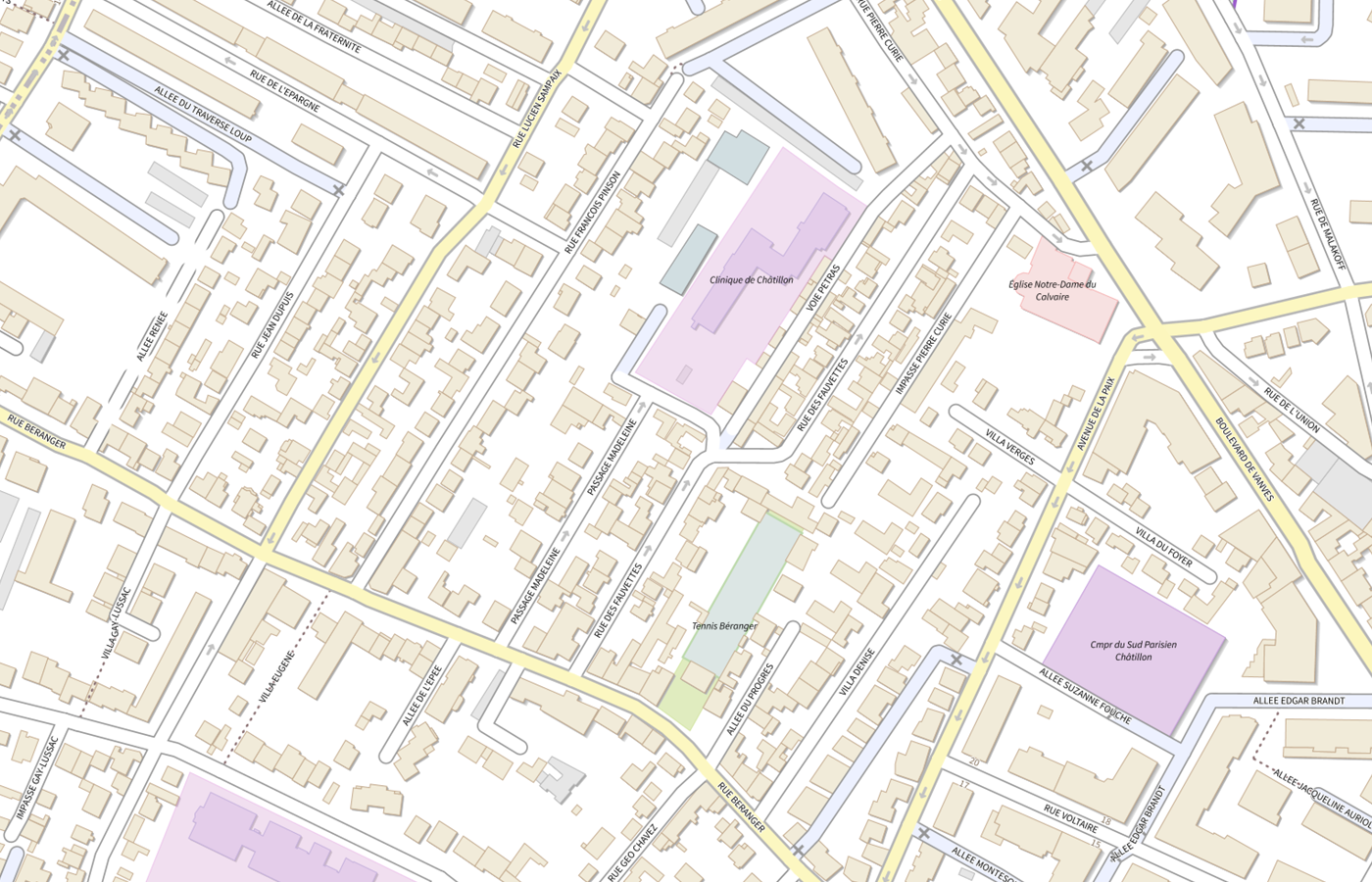 Plan IGN de situation de Clinique de Chatillon