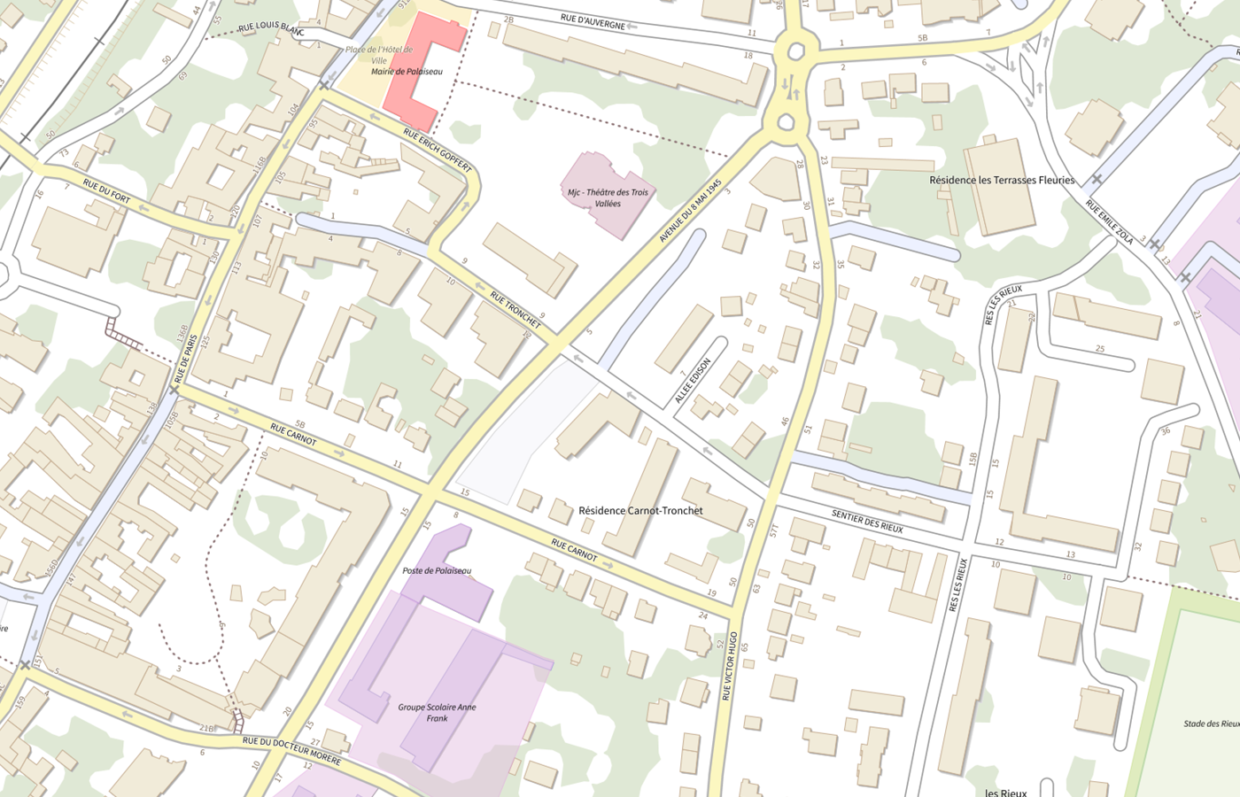 Plan IGN de situation de Foyer A2l de Palaiseau