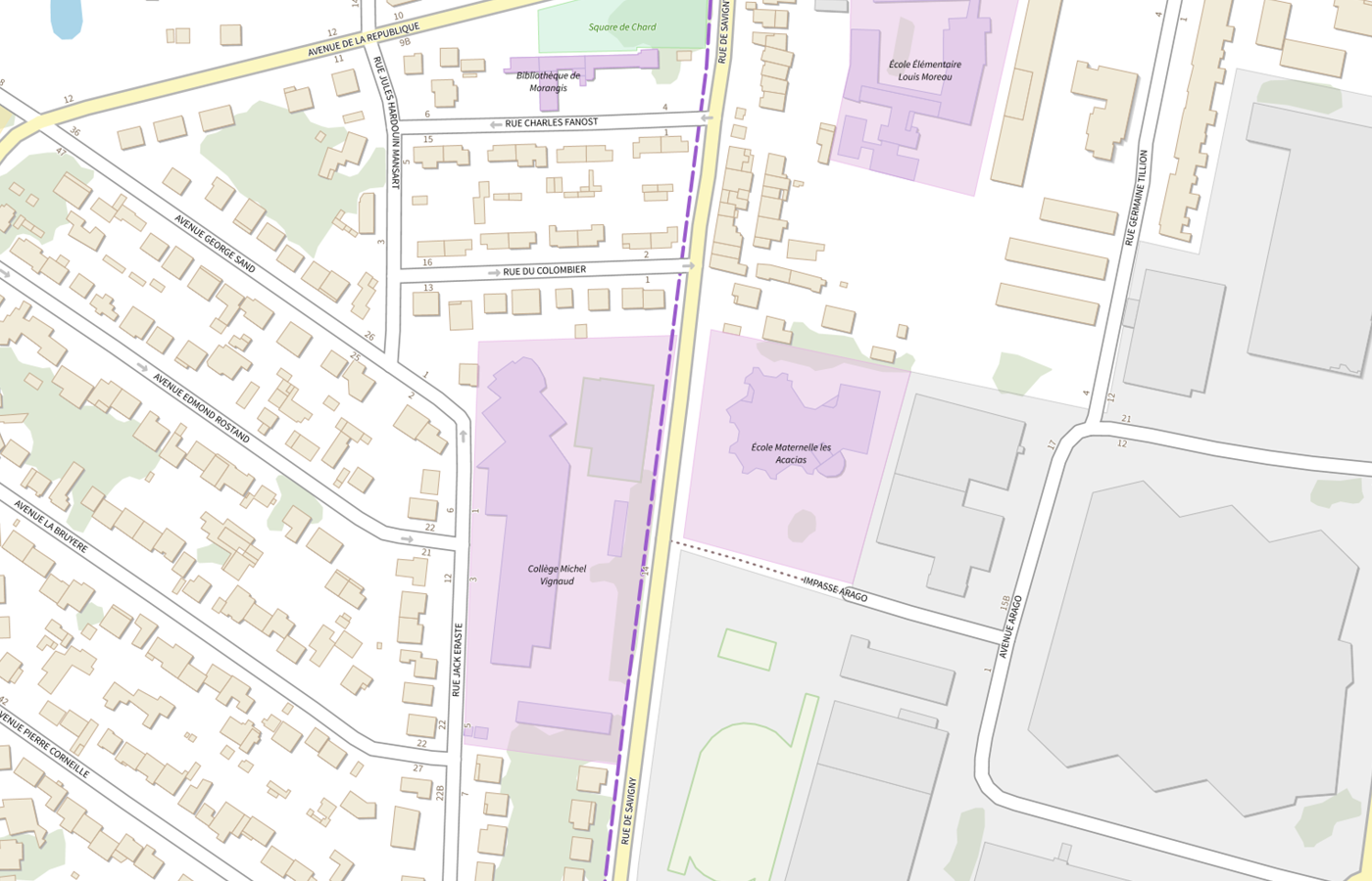 Plan IGN de situation de Circonscription d'inspection du 1er degré de Morangis