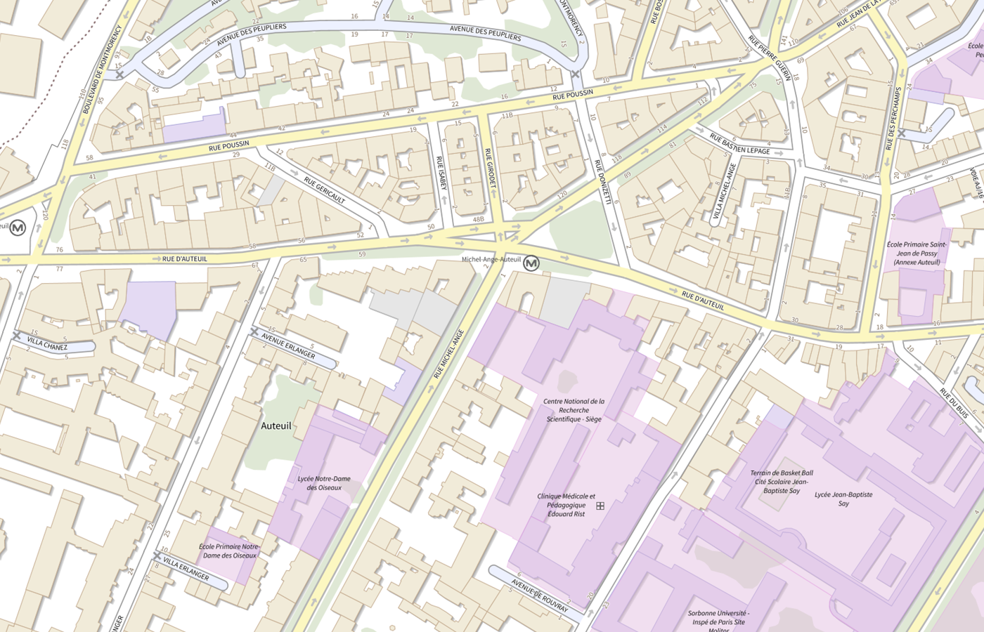 Plan IGN de situation de Centre national de la recherche scientifique (CNRS) - Délégation Paris - Normandie