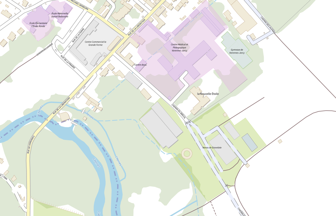 Plan IGN de situation de Placement Familial la Nouvelle Etoile