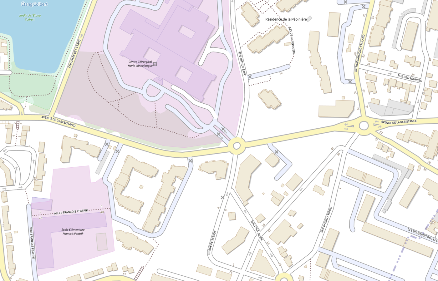 Plan IGN de situation de Hopital Marie Lannelongue