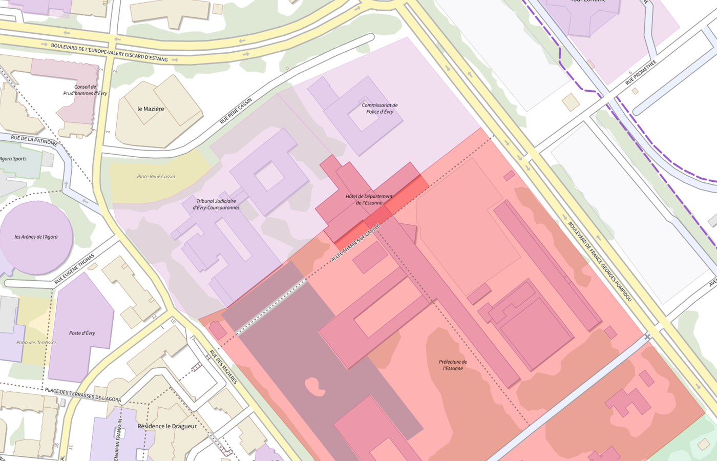 Plan IGN de situation de Conseil départemental - Essonne