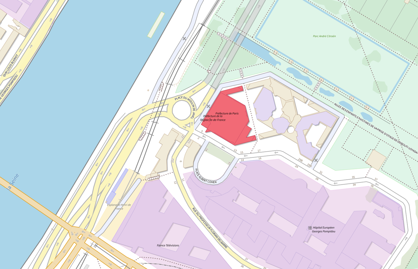 Plan IGN de situation de Préfecture de région - Île-de-France et Paris
