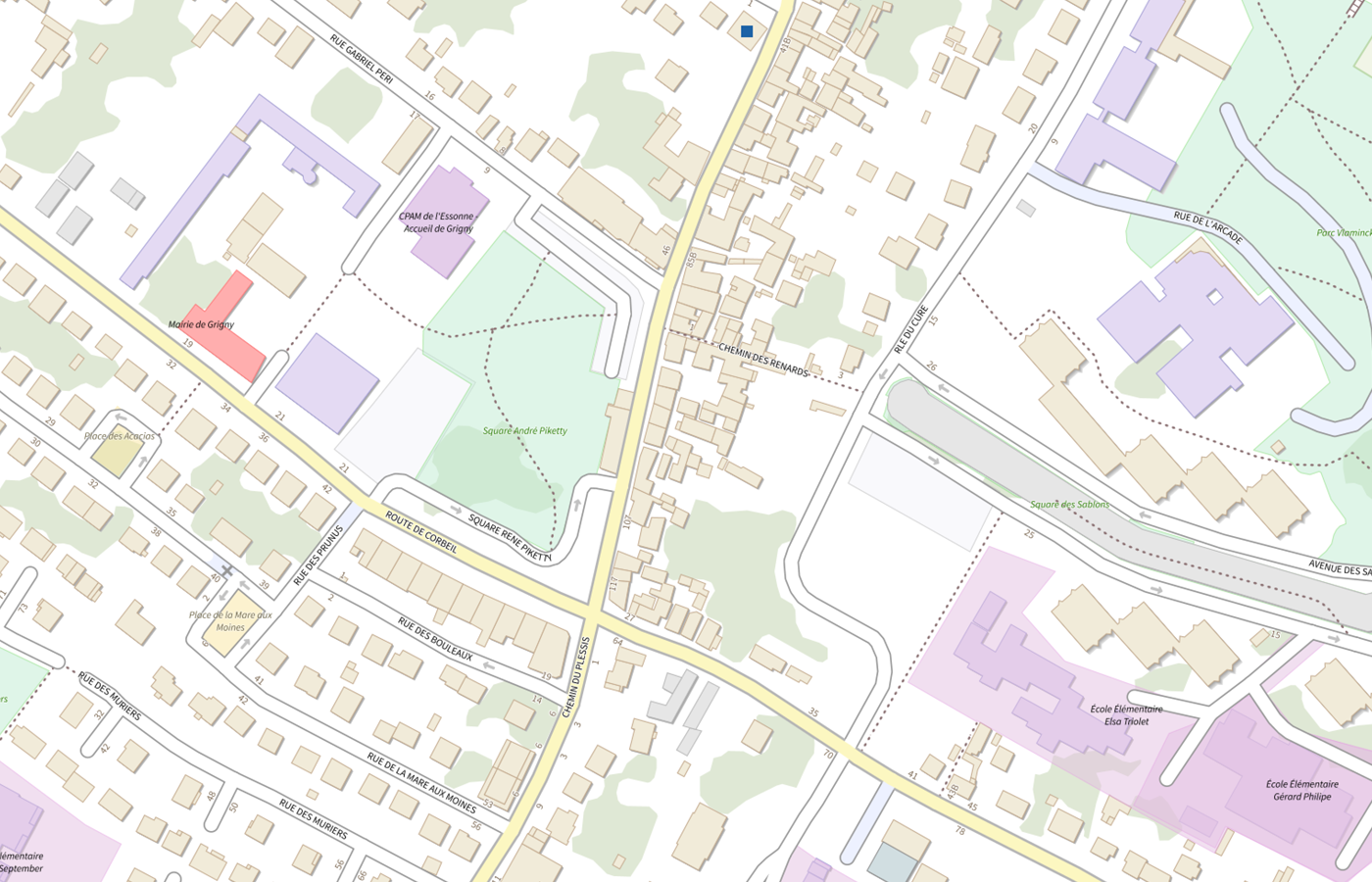 Plan IGN de situation de LBM Selas Bio Lab Site Grigny