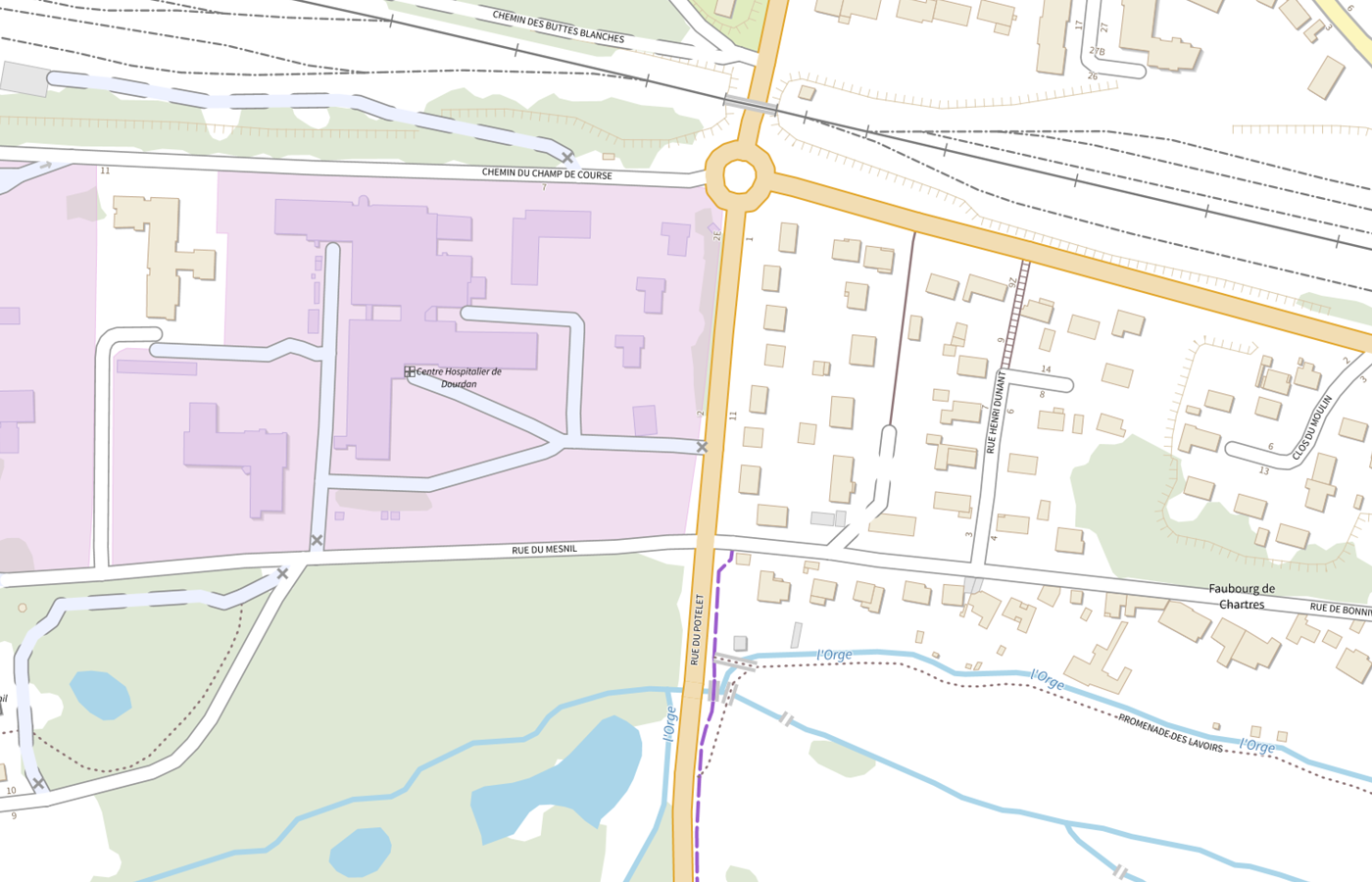 Plan IGN de situation de Ssr Clinalliance Dourdan