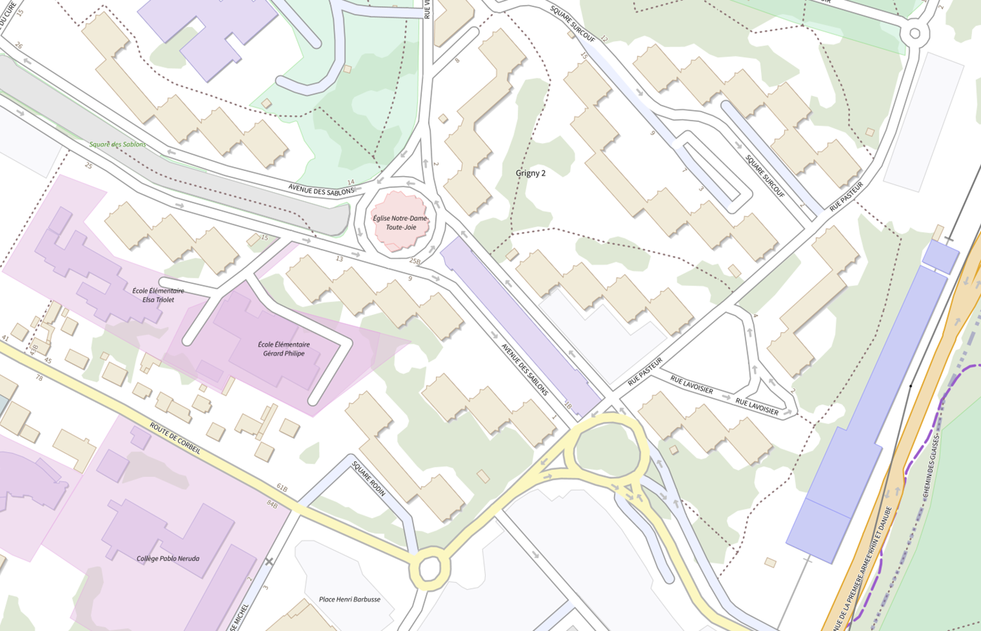 Plan IGN de situation de PMI de Grigny