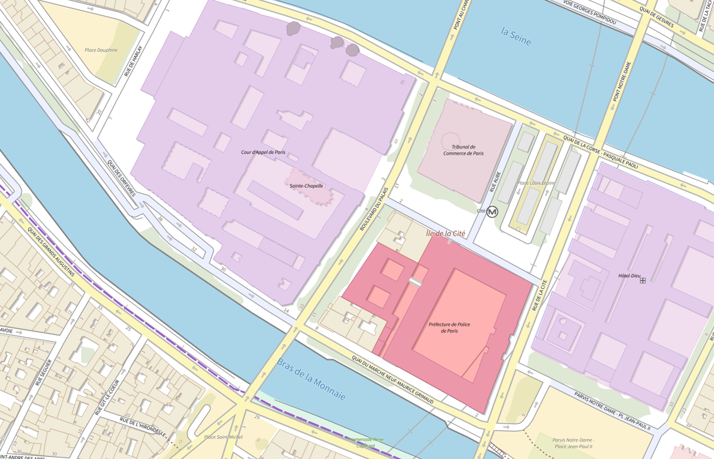Plan IGN de situation de Cour d'appel de Paris