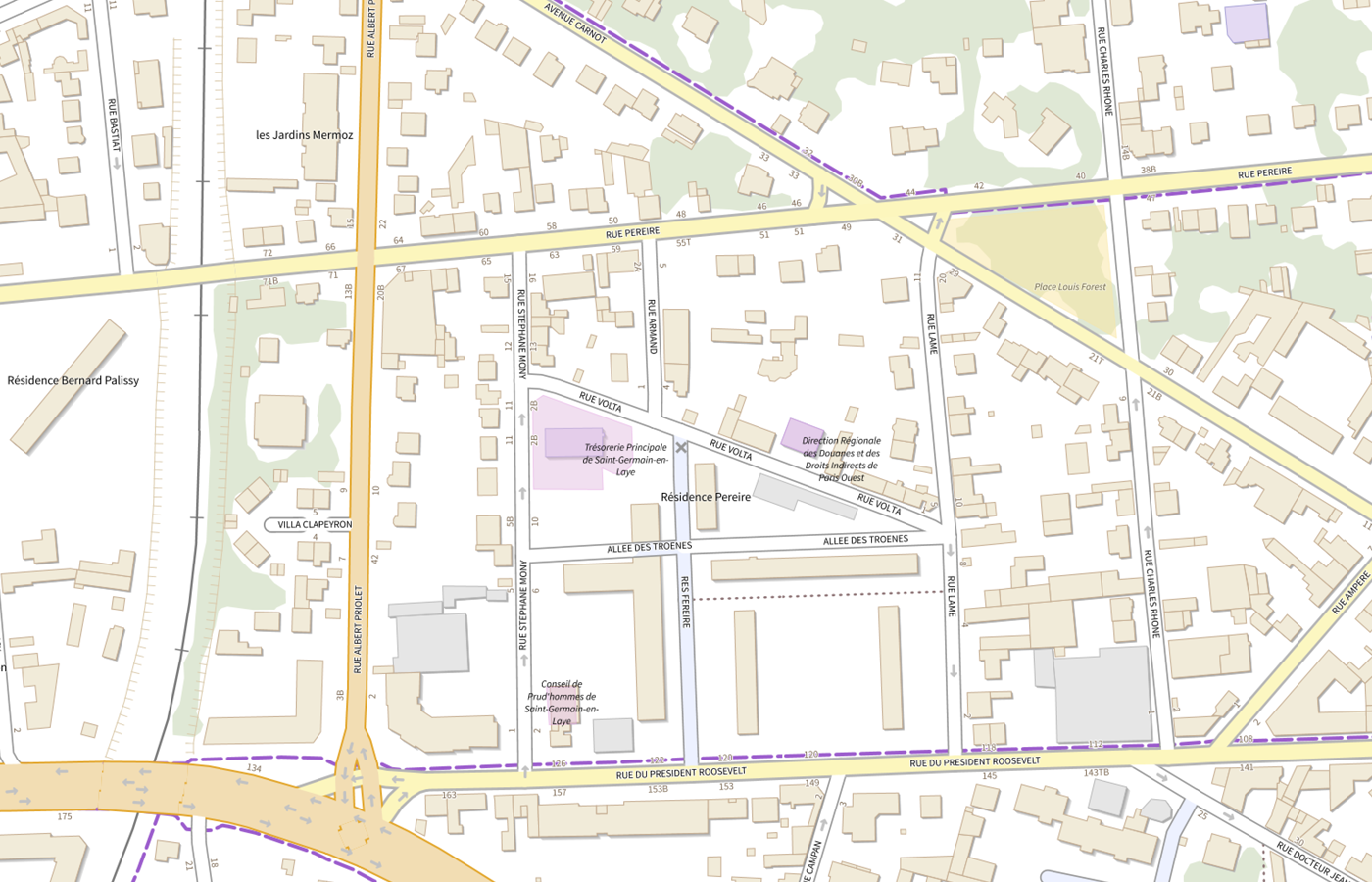 Plan IGN de situation de Direction régionale des douanes - Paris-Ouest