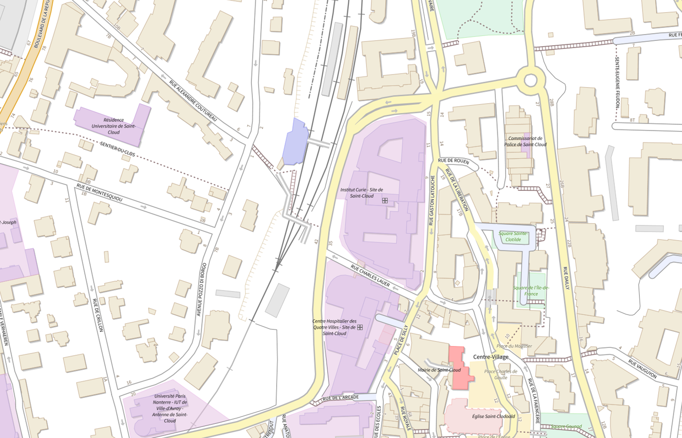 Plan IGN de situation de LBM CH Quatre Villes Site Dailly