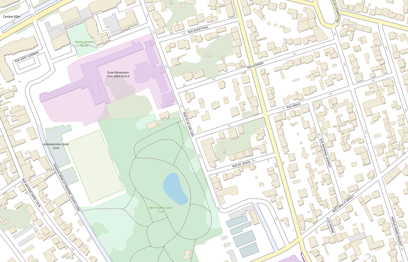 Plan IGN de situation de Cattp de Vitry sur Seine
