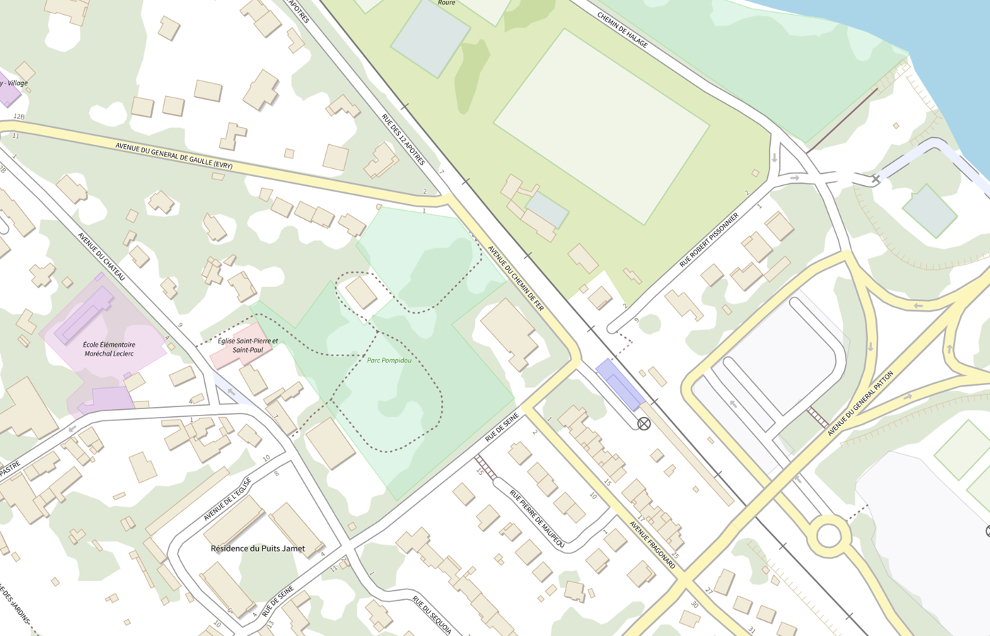 Plan IGN de situation de CMP Vieil Evry